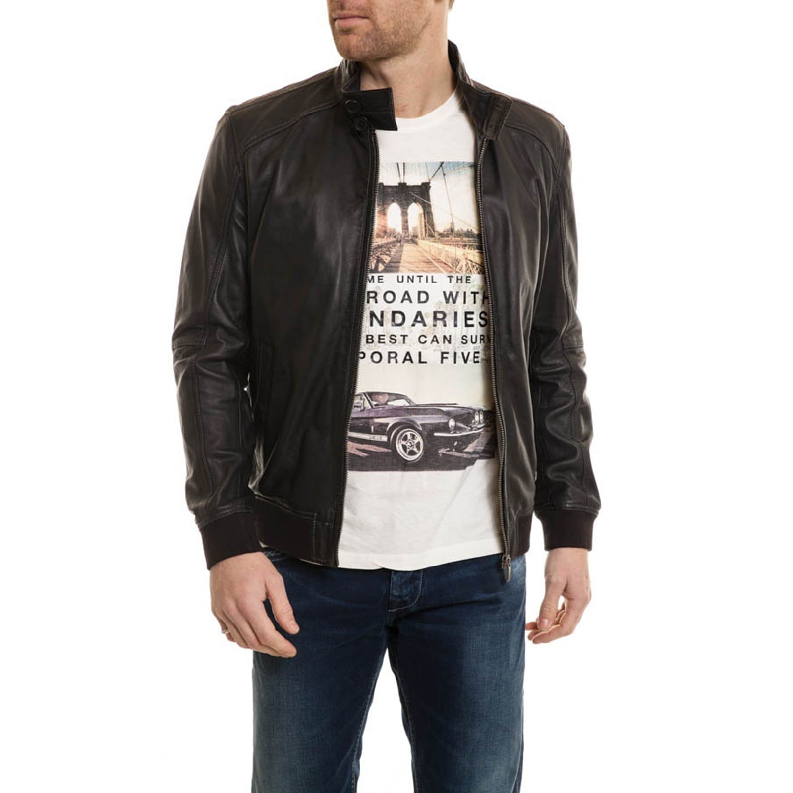 Giubbotto Giacca In Pelle PU Uomo Slim Produzione Artigianale Cod.075-Outlet Rindway