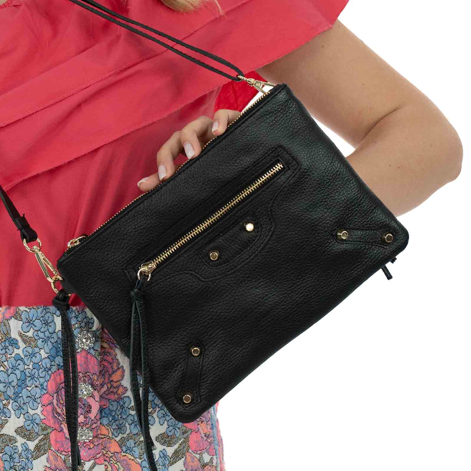 Borsa Pochette In Vera Pelle Morbida Donna Rindway