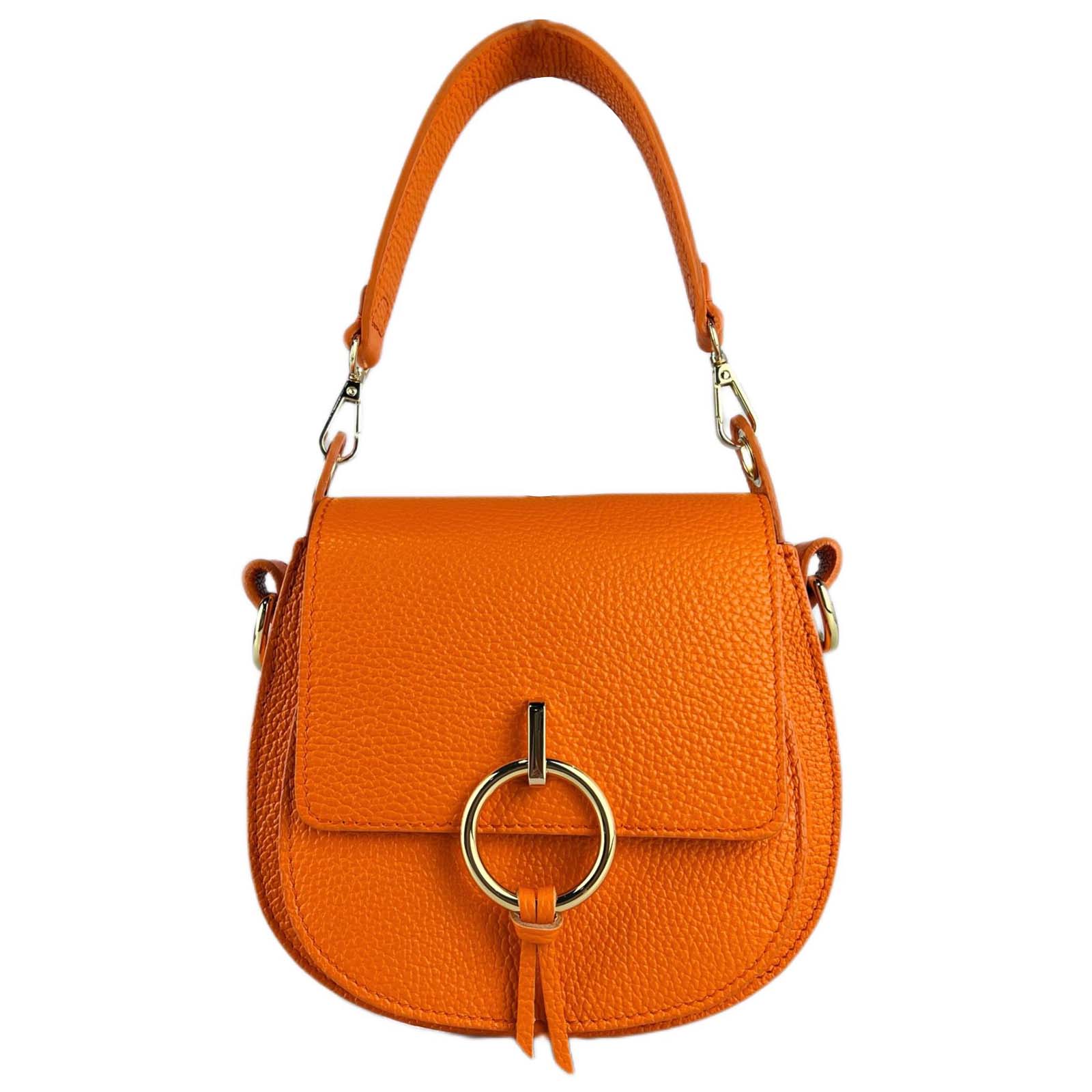 Borsa Hobo A Mano Con Tracolla In Vera Pelle Donna Dettagli Oro Rindway