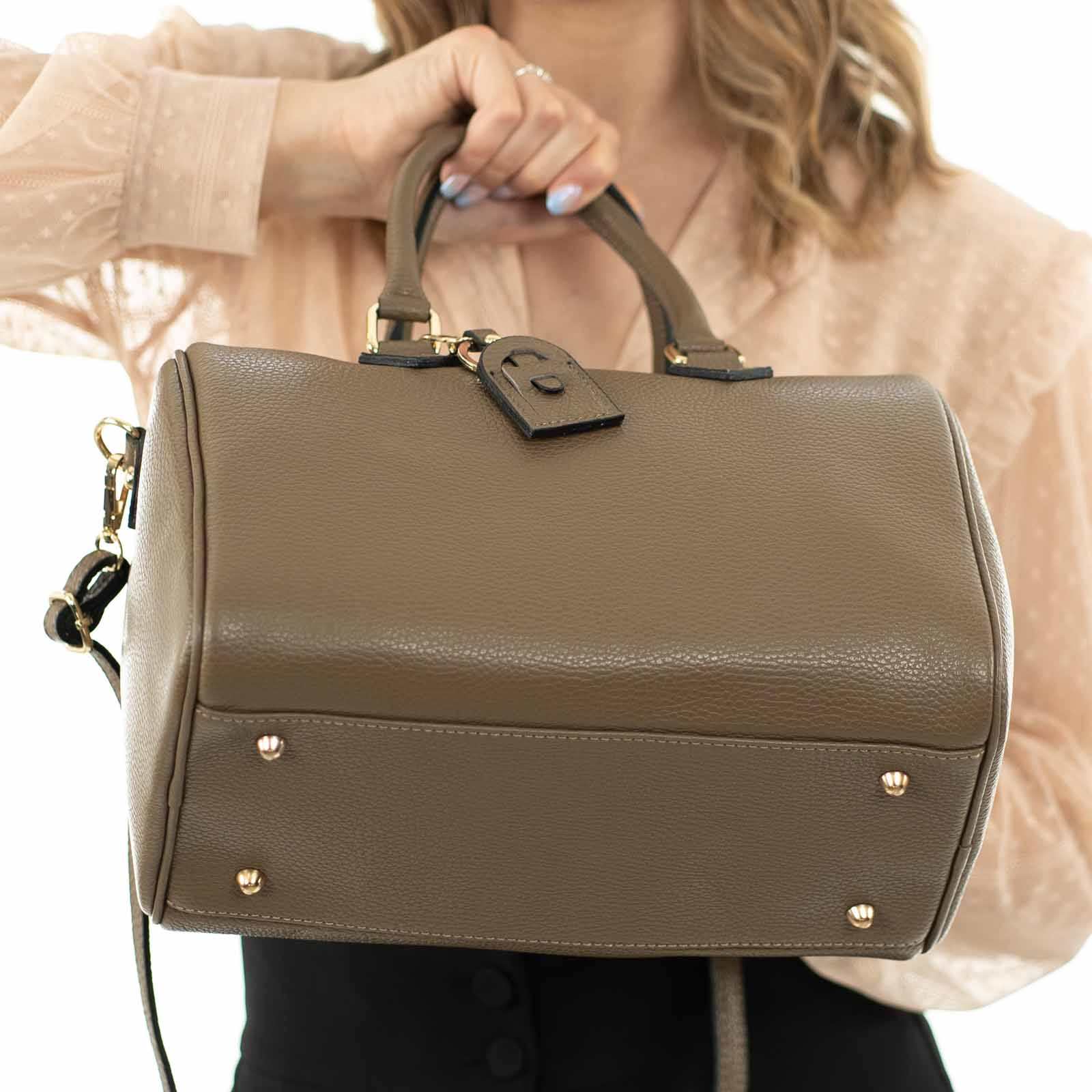 Borsa Bauletto A Mano In Vera Pelle Donna Unico Scomparto Rindway