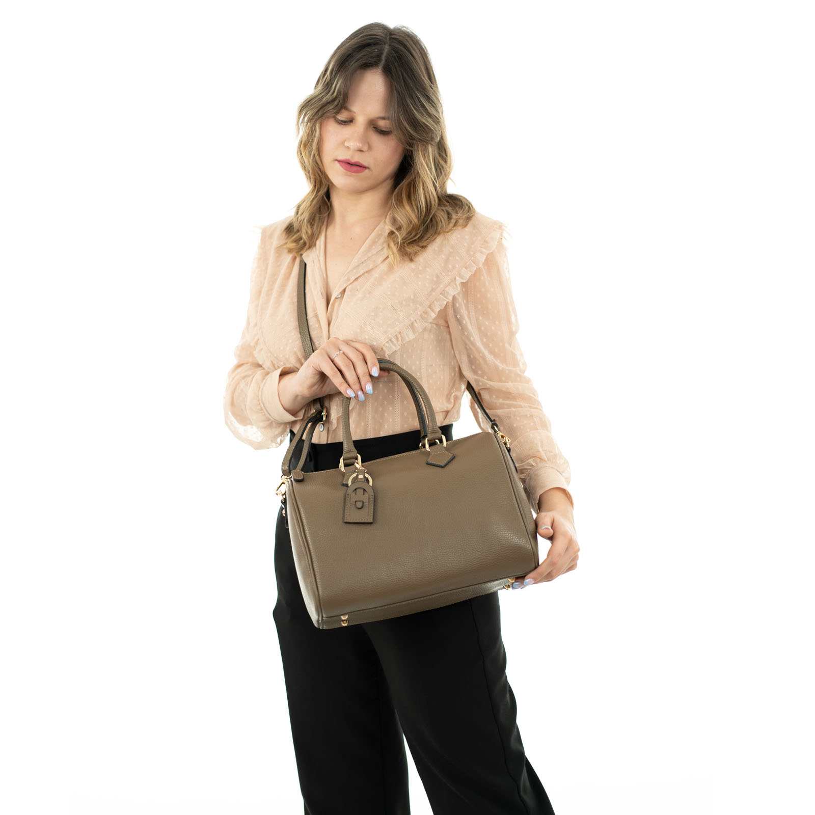 Borsa Bauletto A Mano In Vera Pelle Donna Unico Scomparto Rindway