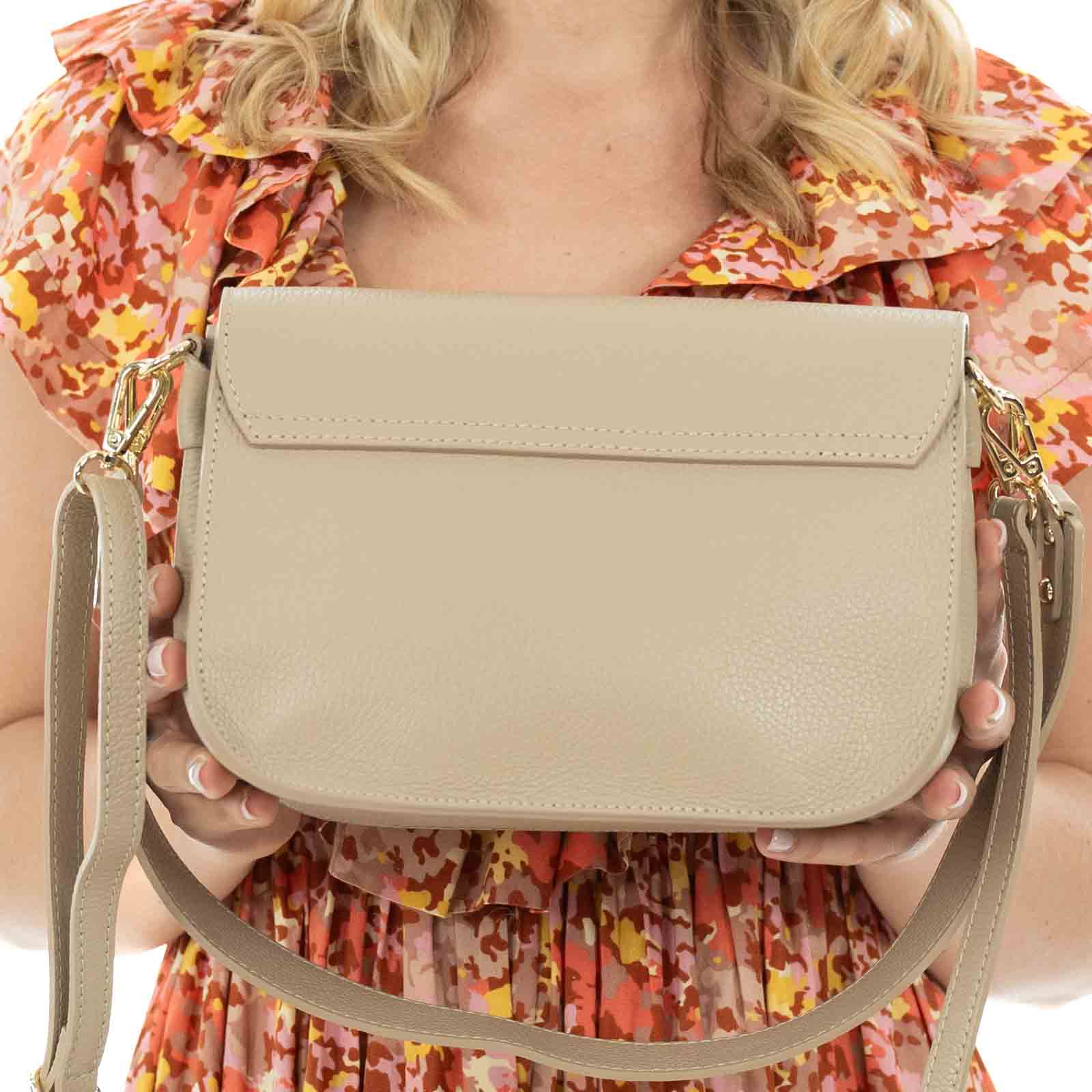 Borsa Hobo Con Tracolla In Vera Pelle Vitello Dollaro Donna Rindway