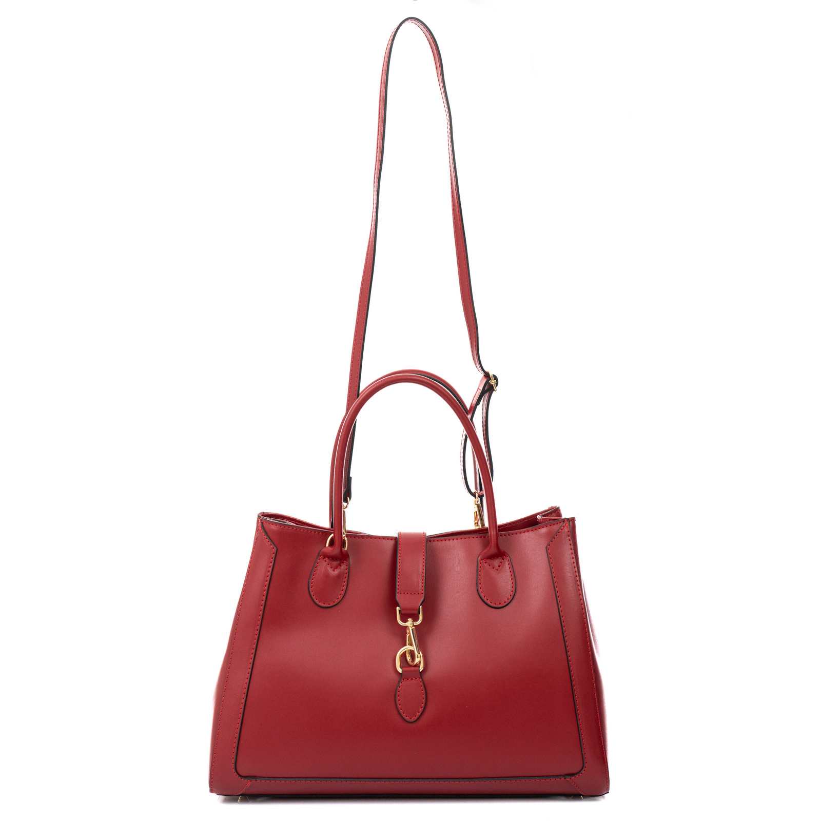 Borsa A Mano Grande In Vera Pelle Vitello Donna Chiusura Con Gancio Rindway