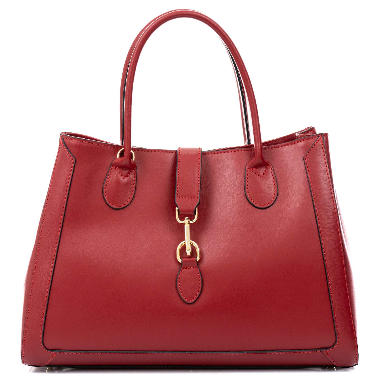 Borsa A Mano Grande In Vera Pelle Vitello Donna Chiusura Con Gancio Rindway