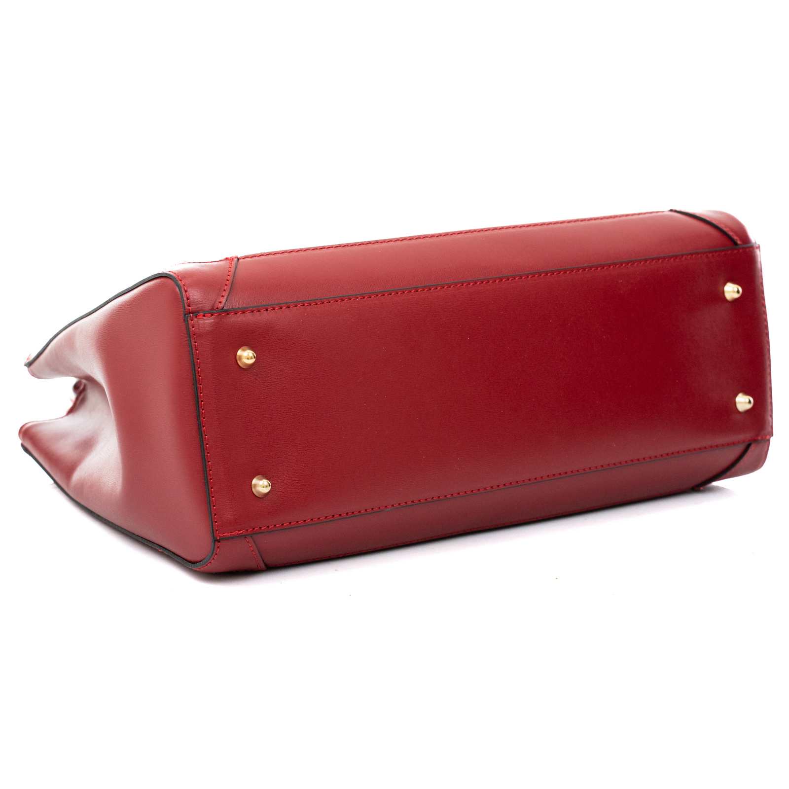 Borsa A Mano Grande In Vera Pelle Vitello Donna Chiusura Con Gancio Rindway