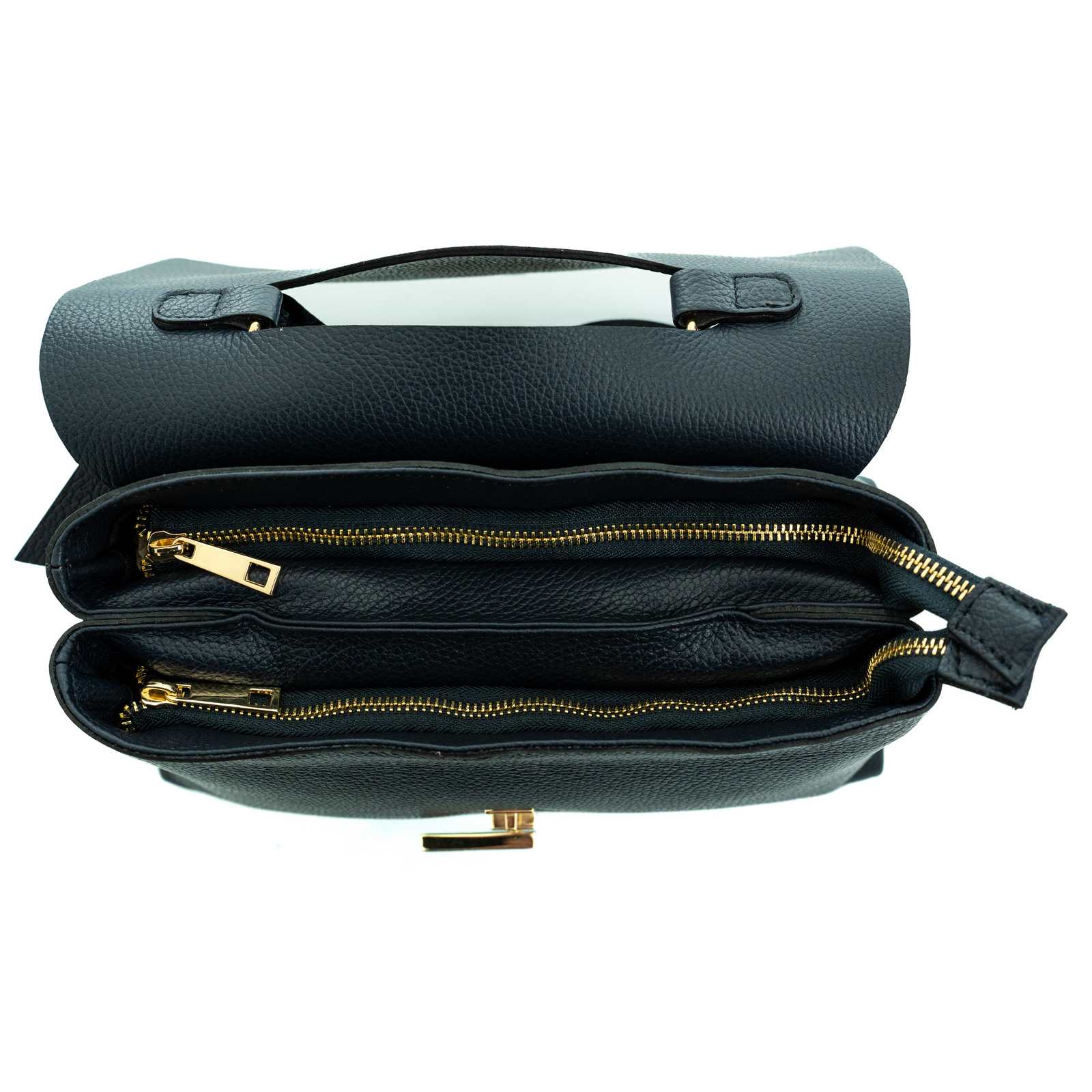 Borsa A Mano In Vera Pelle Donna Chiusura Clip Girevole Rindway