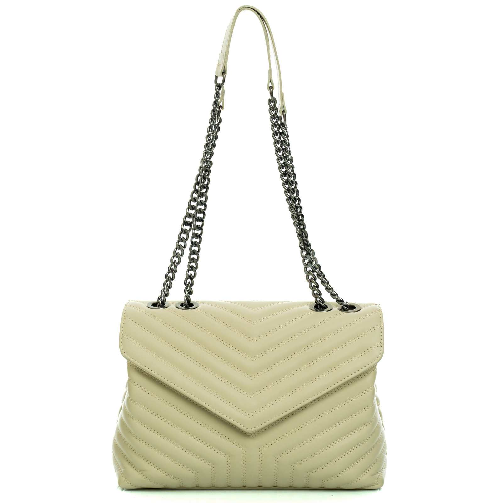 Borsa A Mano Media In Vera Pelle Donna Chiusura Con Patta Rindway