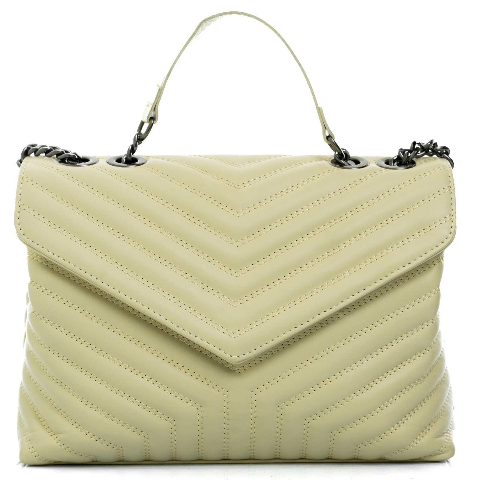 Borsa A Mano Media In Vera Pelle Donna Chiusura Con Patta Rindway