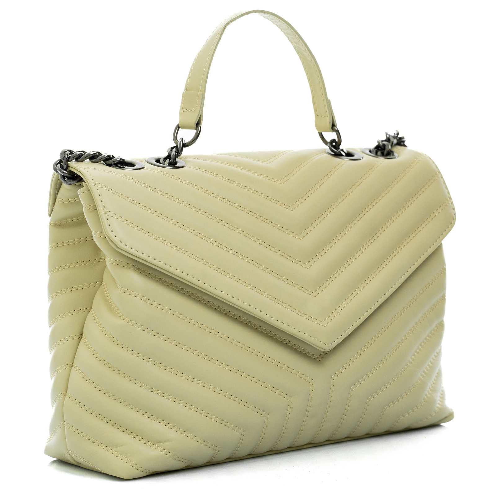 Borsa A Mano Media In Vera Pelle Donna Chiusura Con Patta Rindway