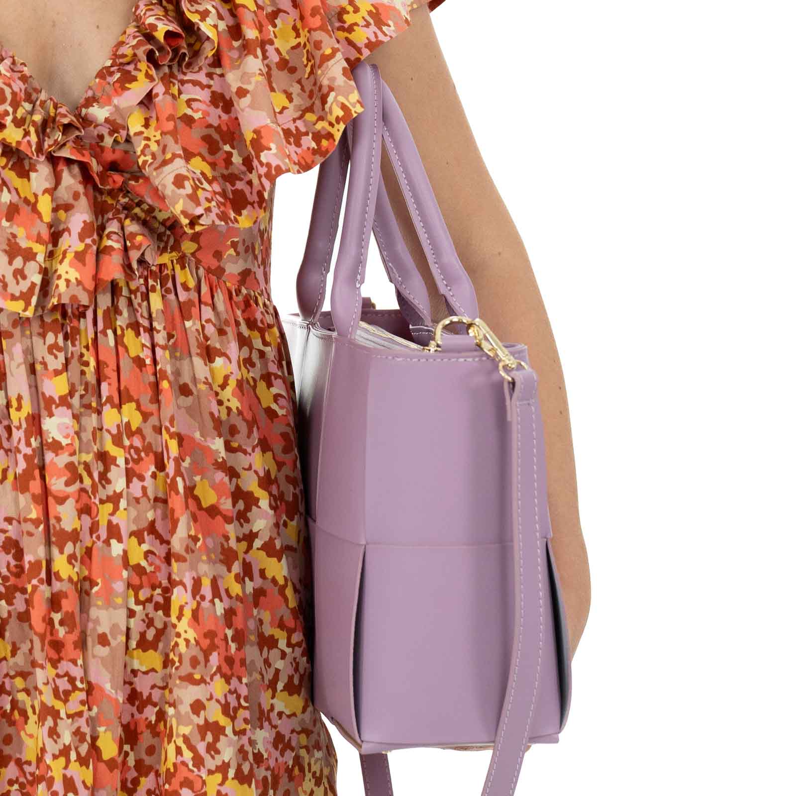 Borsa A Mano Media Con Tracolla In Vera Pelle Donna Intrecciata Rindway