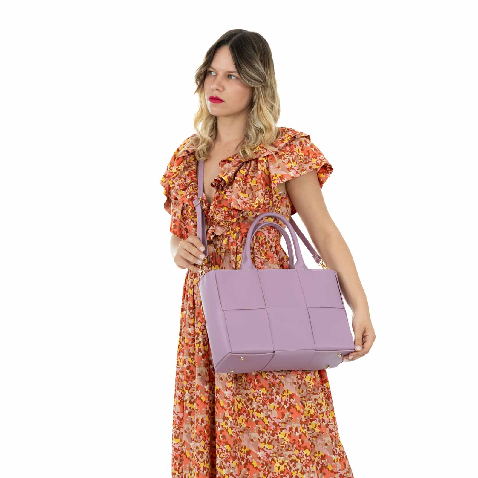 Borsa A Mano Media Con Tracolla In Vera Pelle Donna Intrecciata Rindway