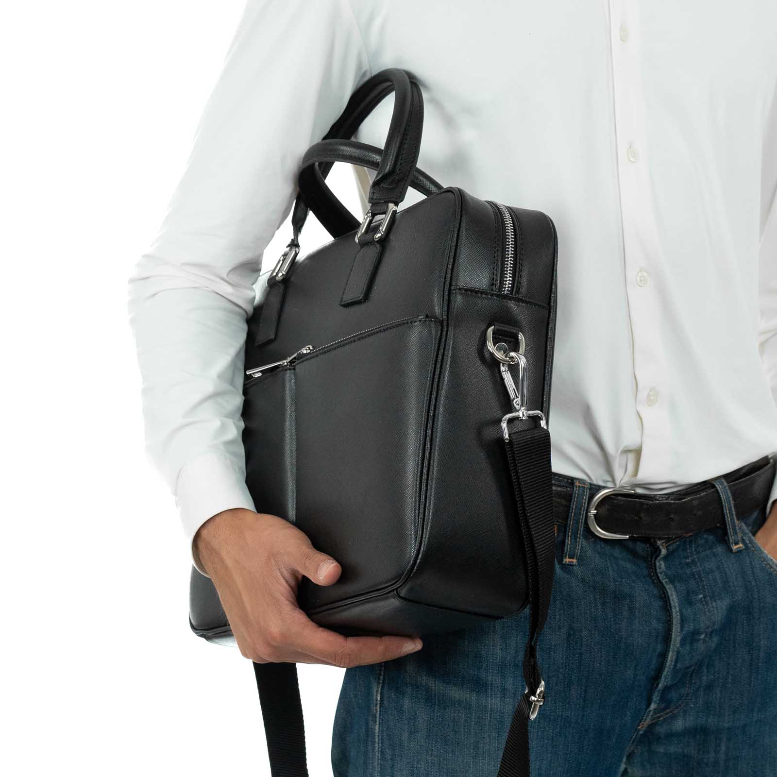 Borsa Portadocumenti Computer In Vera Pelle Uomo Donna Tasche Esterne Rindway