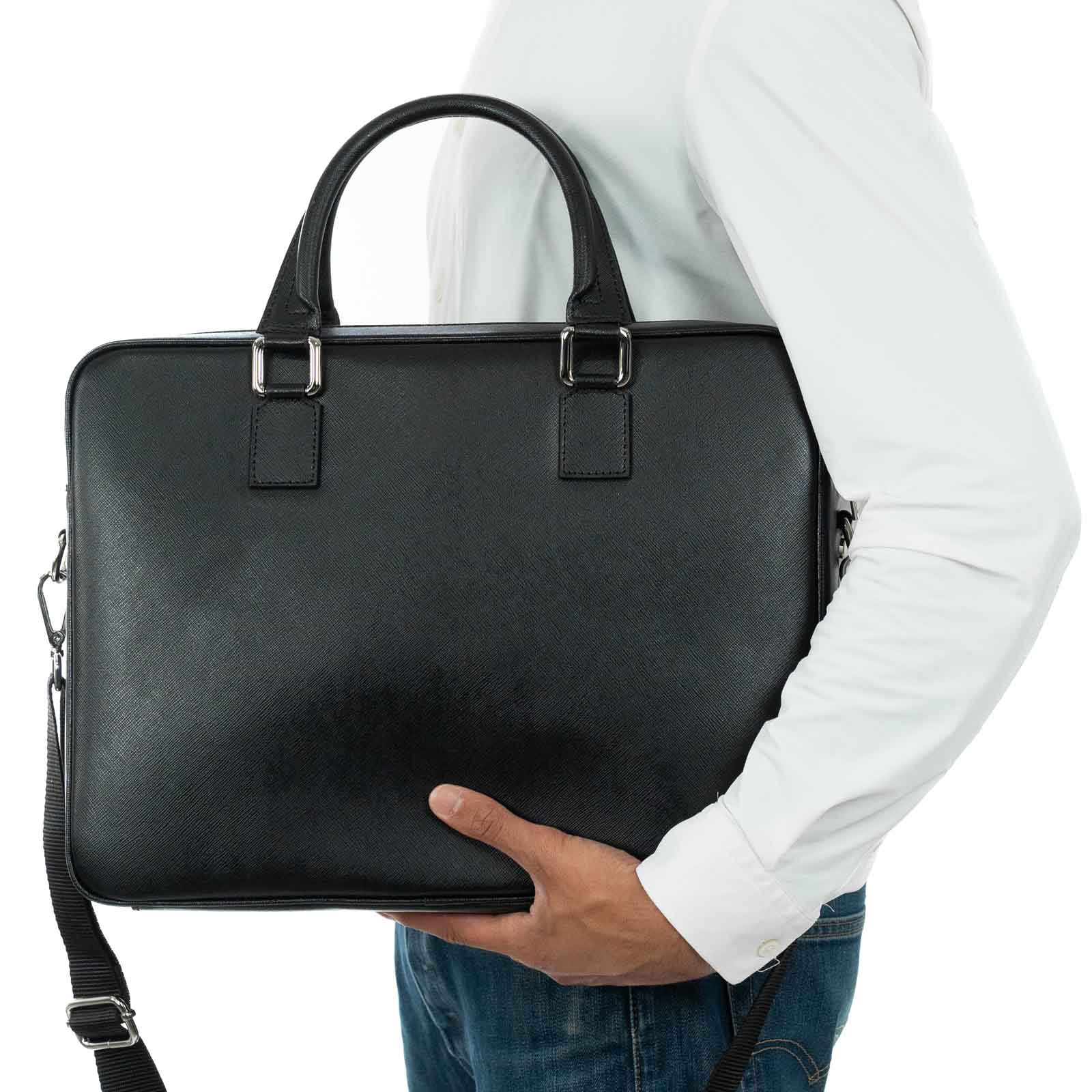 Borsa Portadocumenti Computer In Vera Pelle Uomo Donna Tasche Esterne Rindway