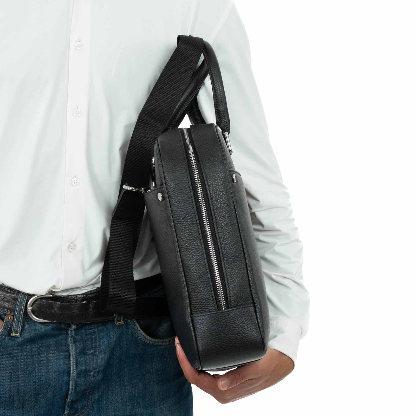 Borsa Porta Computer Da Lavoro In Vera Pelle Uomo Donna Tasche Esterne Rindway