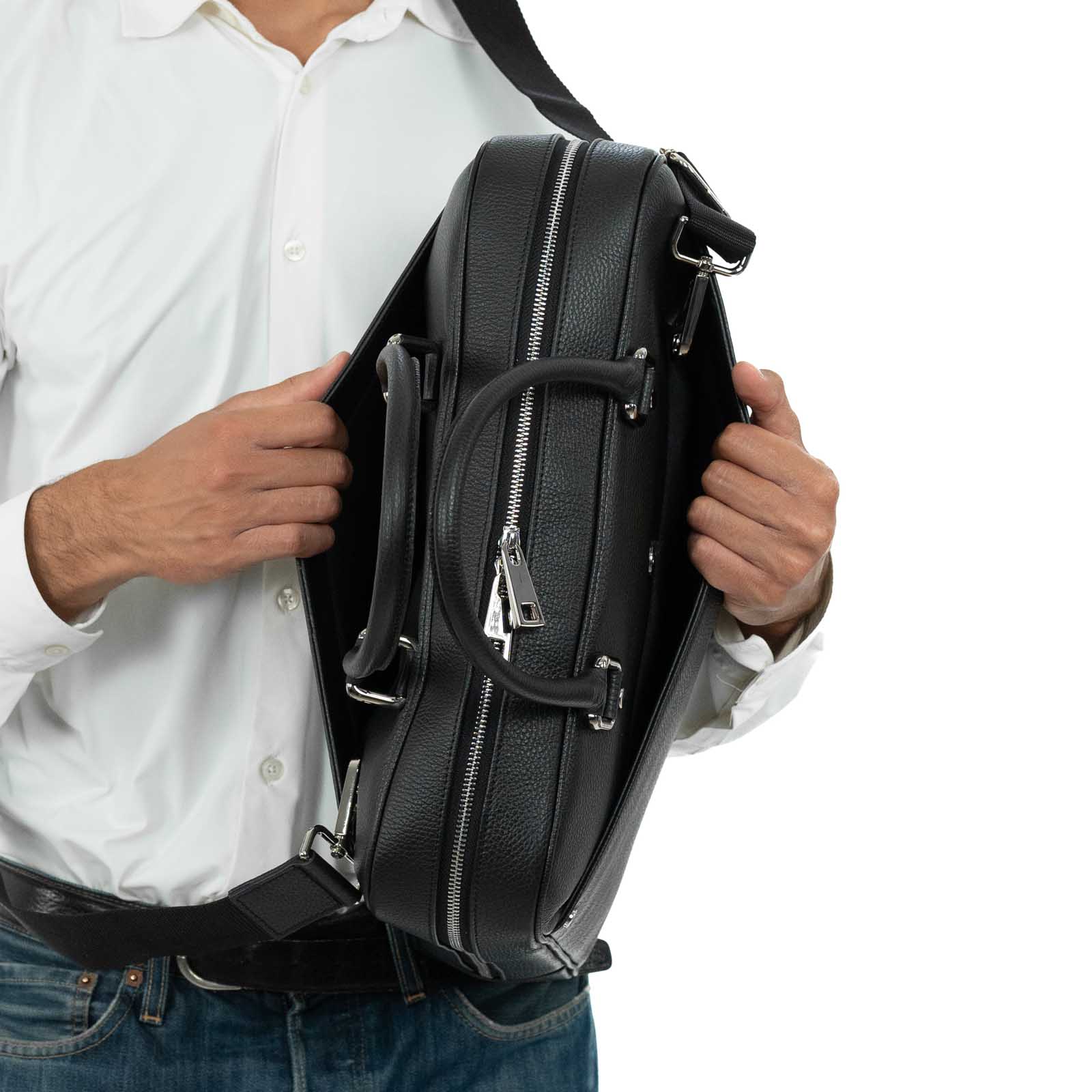 Borsa Porta Computer Da Lavoro In Vera Pelle Uomo Donna Tasche Esterne Rindway