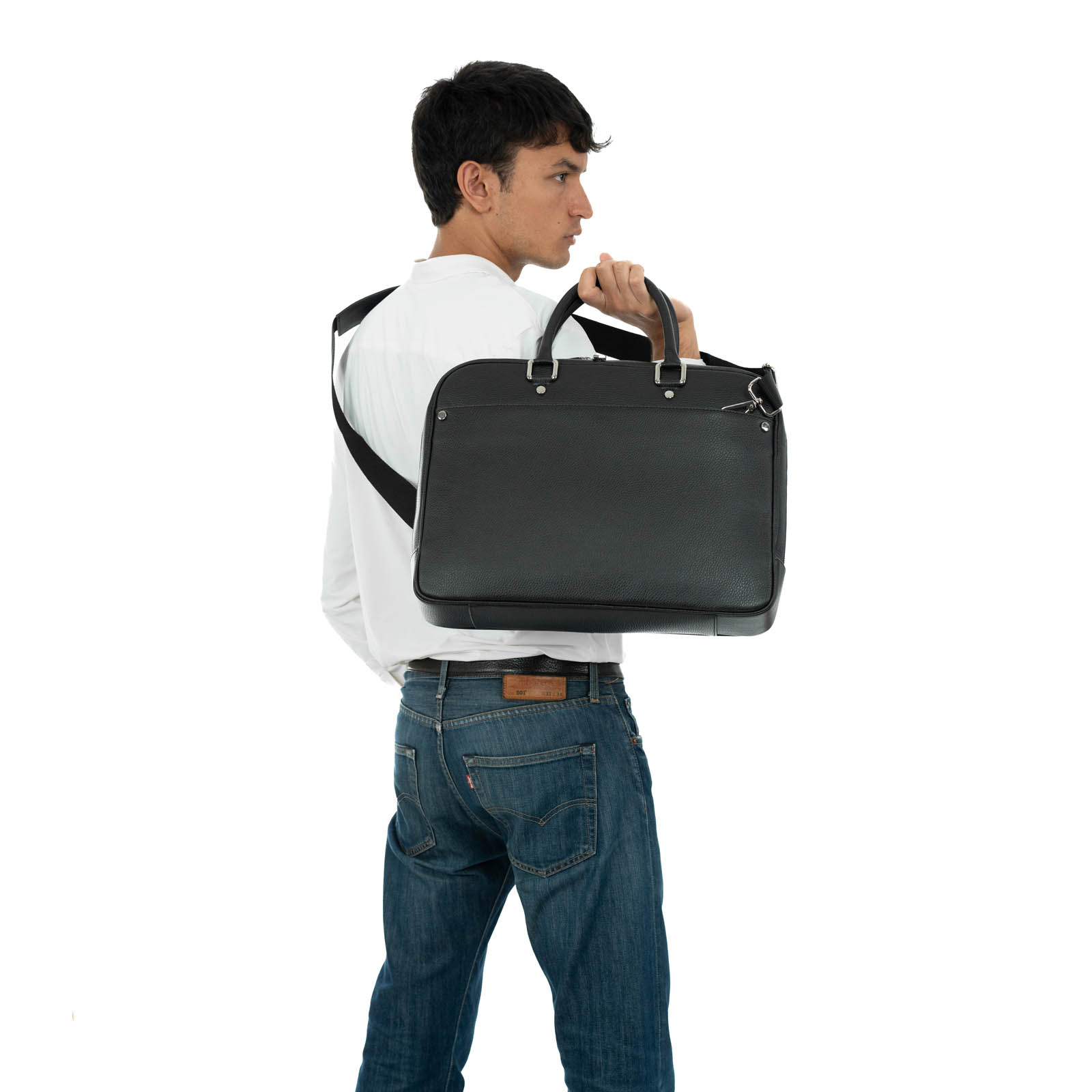 Borsa Porta Computer Da Lavoro In Vera Pelle Uomo Donna Tasche Esterne Rindway