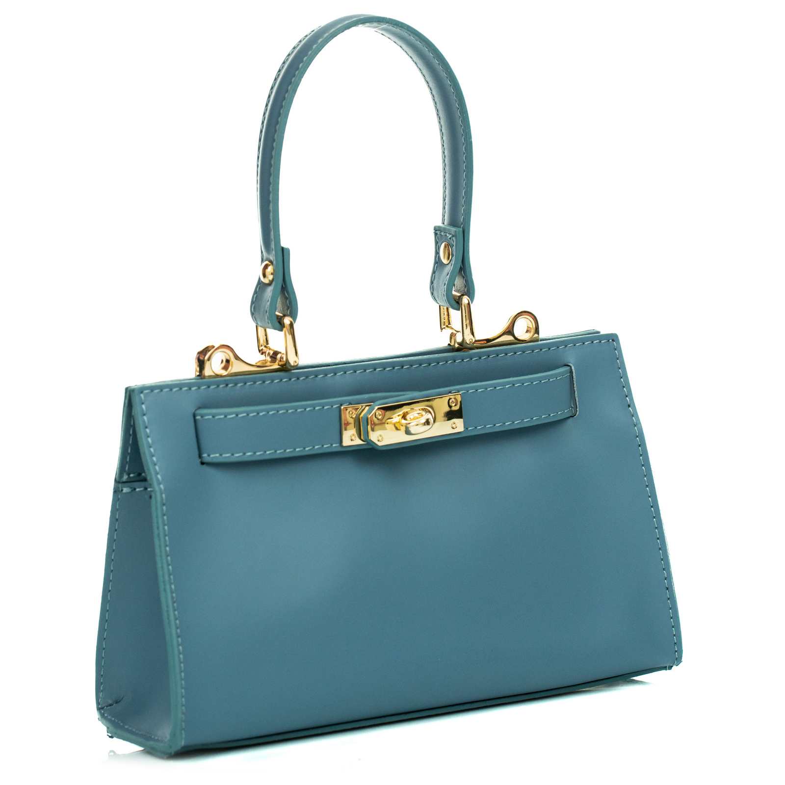 Borsa A Mano In Vera Pelle Semi Rigida Donna Chiusura Con Fibbia Rindway