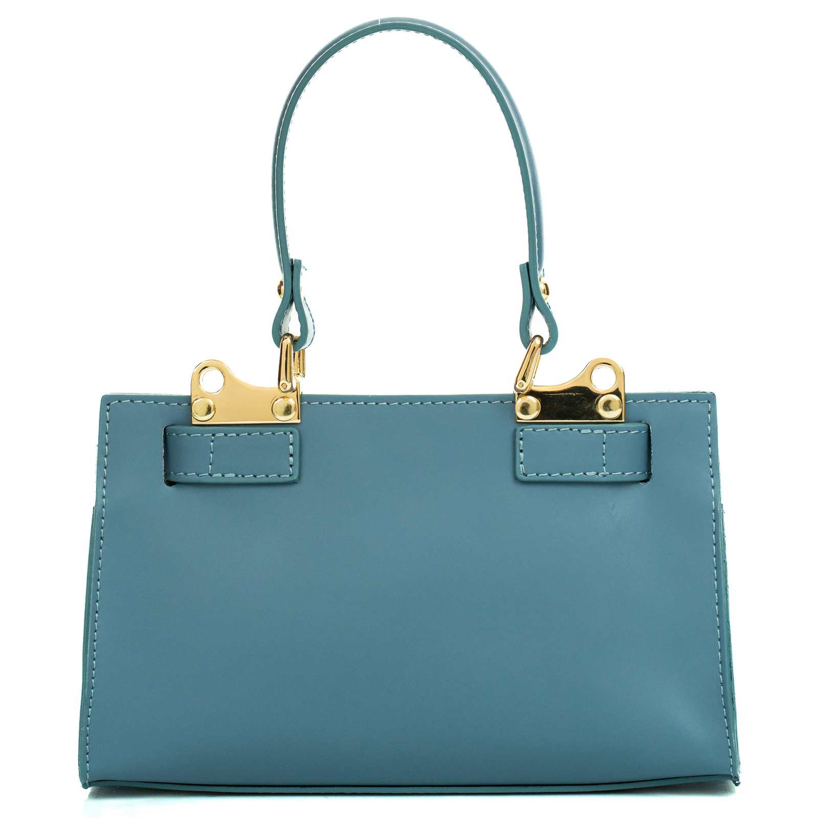 Borsa A Mano In Vera Pelle Semi Rigida Donna Chiusura Con Fibbia Rindway