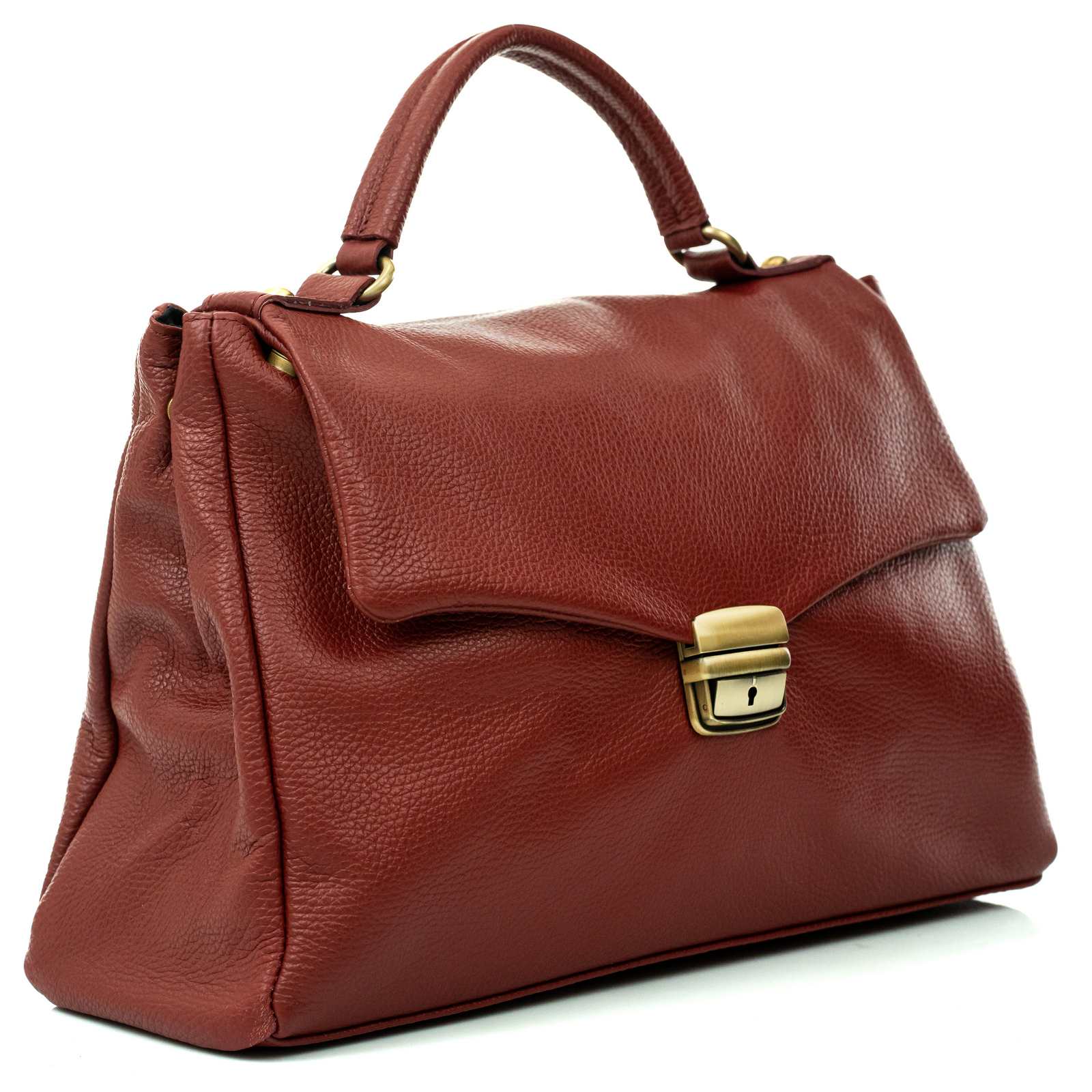 Borsa A Mano Grande In Vera Pelle Dollaro Donna Chiusura A Scatto Rindway