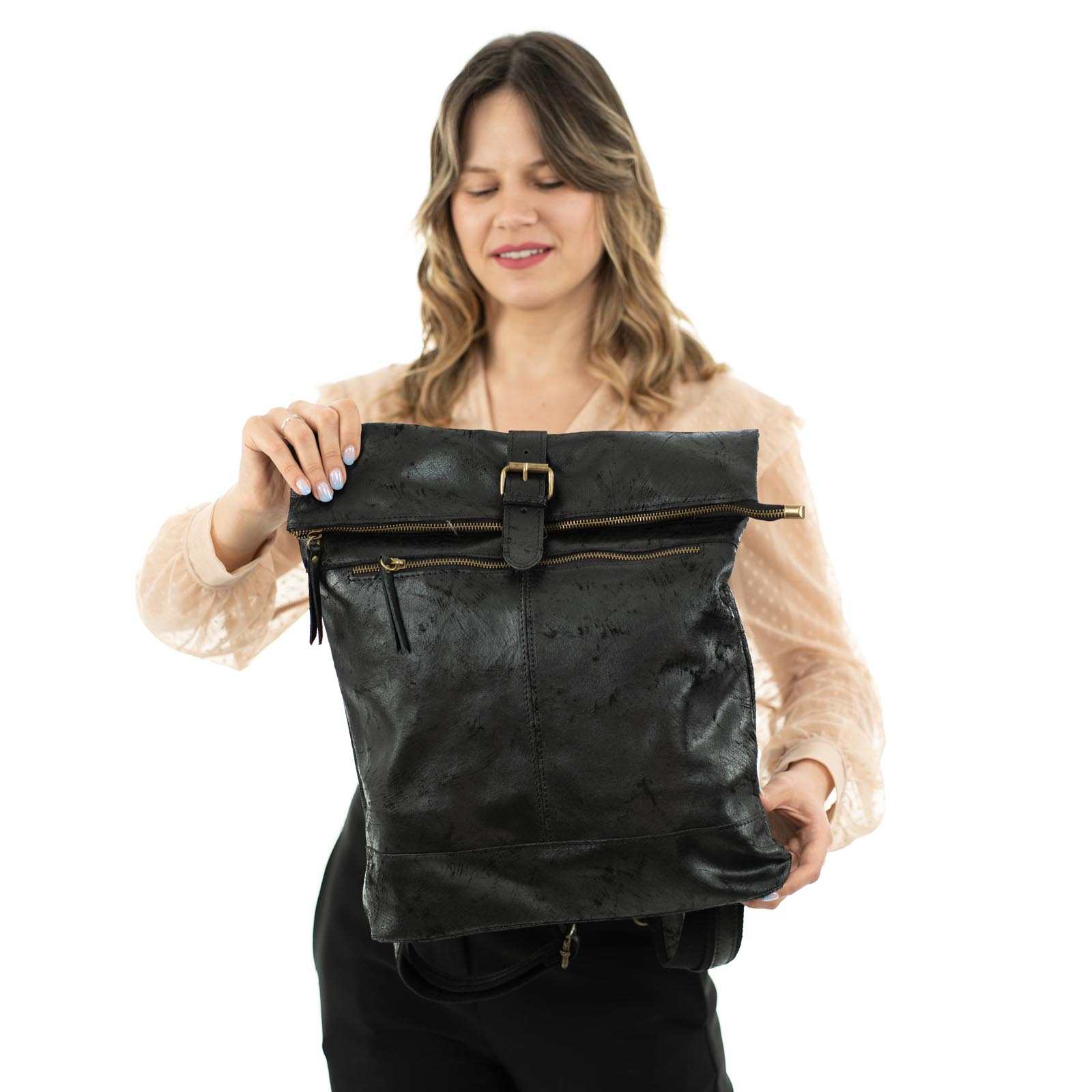 Zaino Borsa In Vera Pelle Donna Dettagli Bruniti Rindway