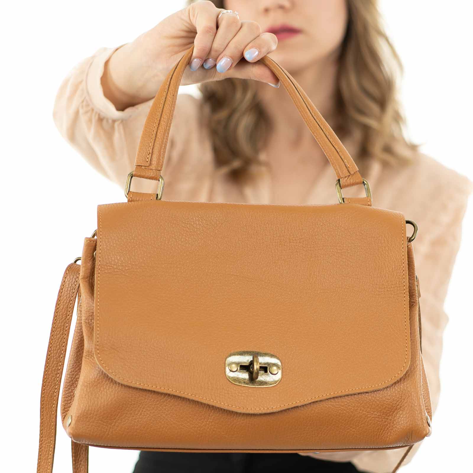 Borsa Postina A Mano Con Tracolla In Vera Pelle Donna Rindway