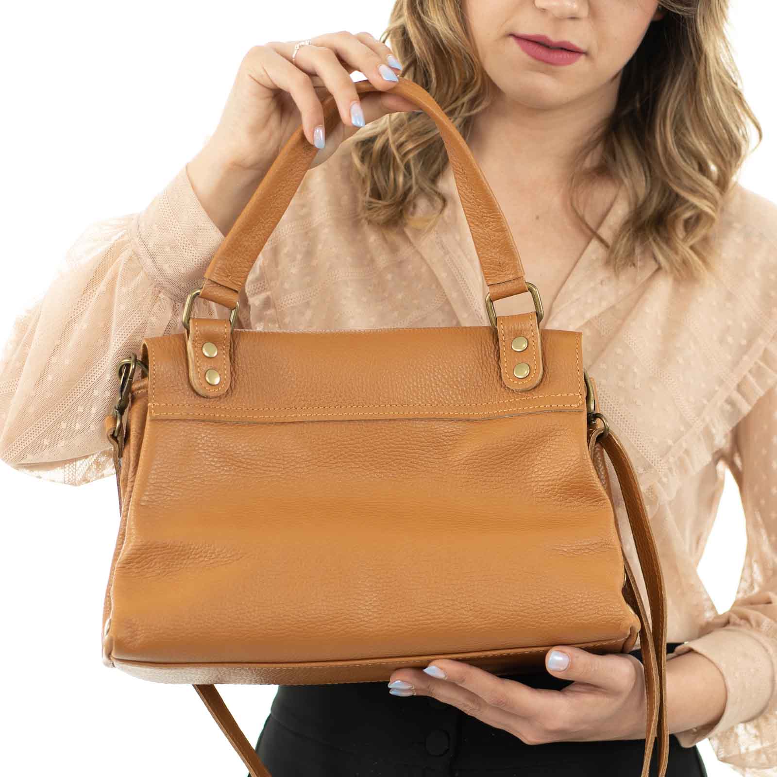 Borsa Postina A Mano Con Tracolla In Vera Pelle Donna Rindway