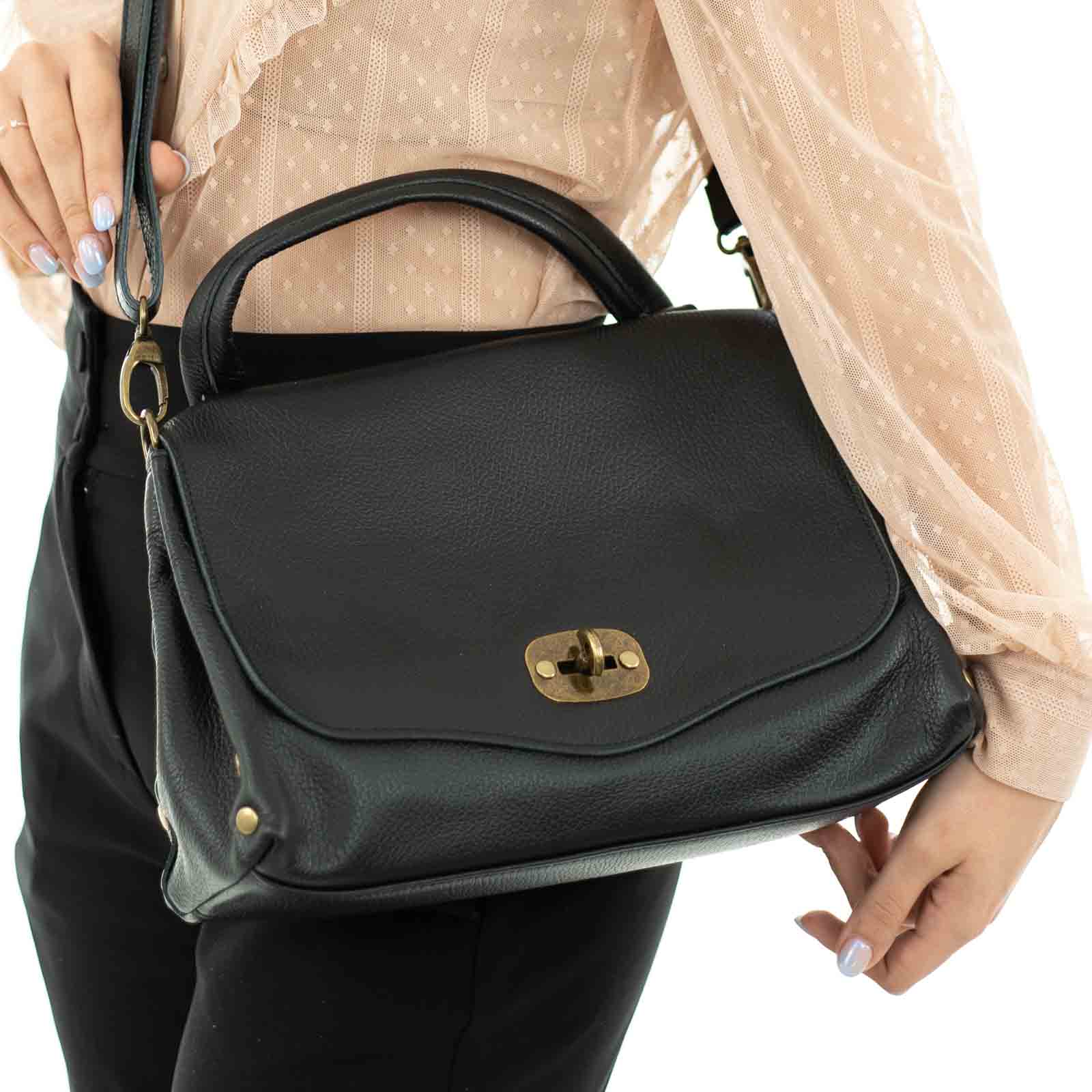 Borsa Postina A Mano Con Tracolla In Vera Pelle Donna Rindway