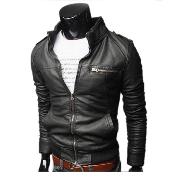 Slim Men's Genuine Leather Jacket Artisan Production Cod.236-Rindway Outlet