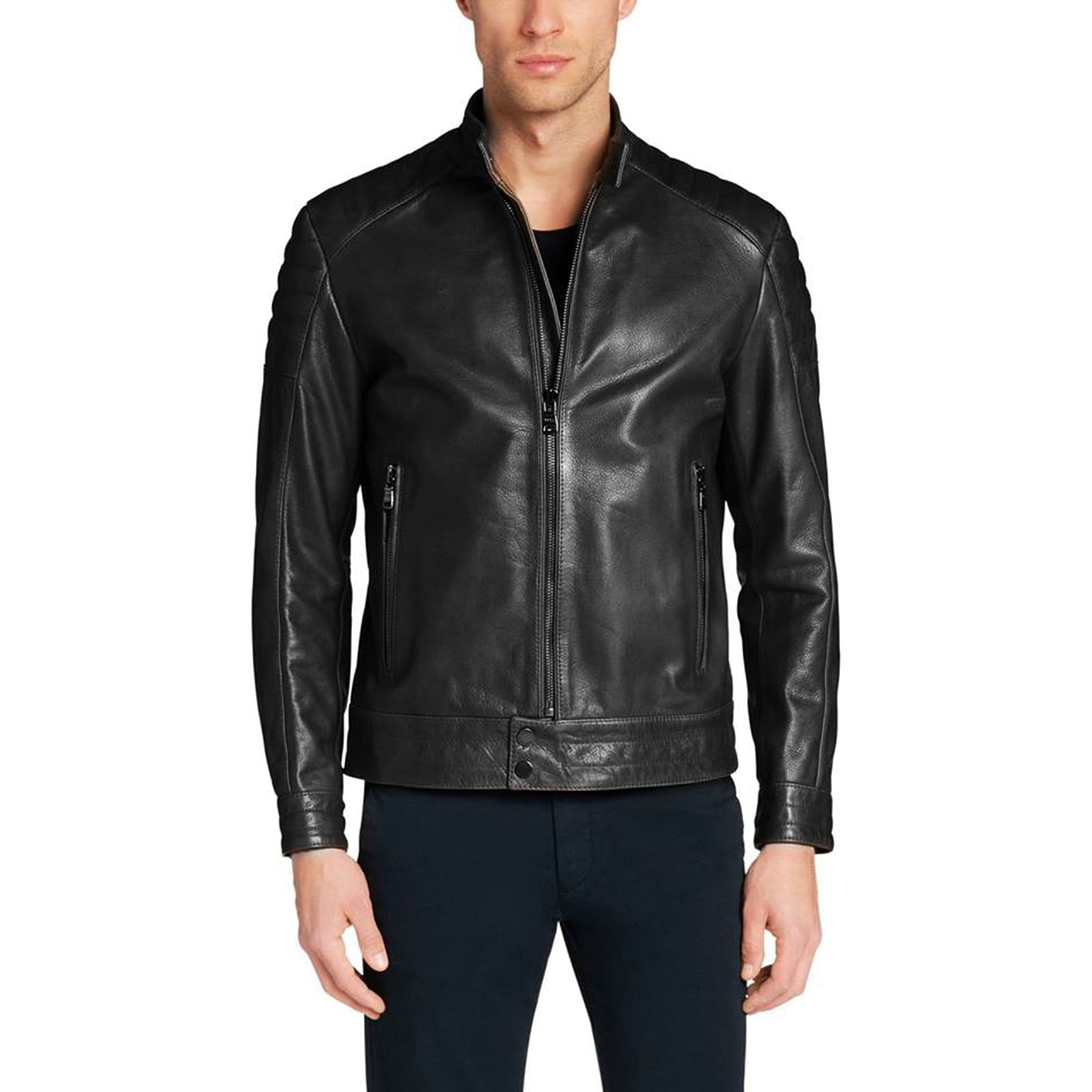 Slim Men's Genuine Leather Jacket Artisan Production Cod.086-Rindway Outlet