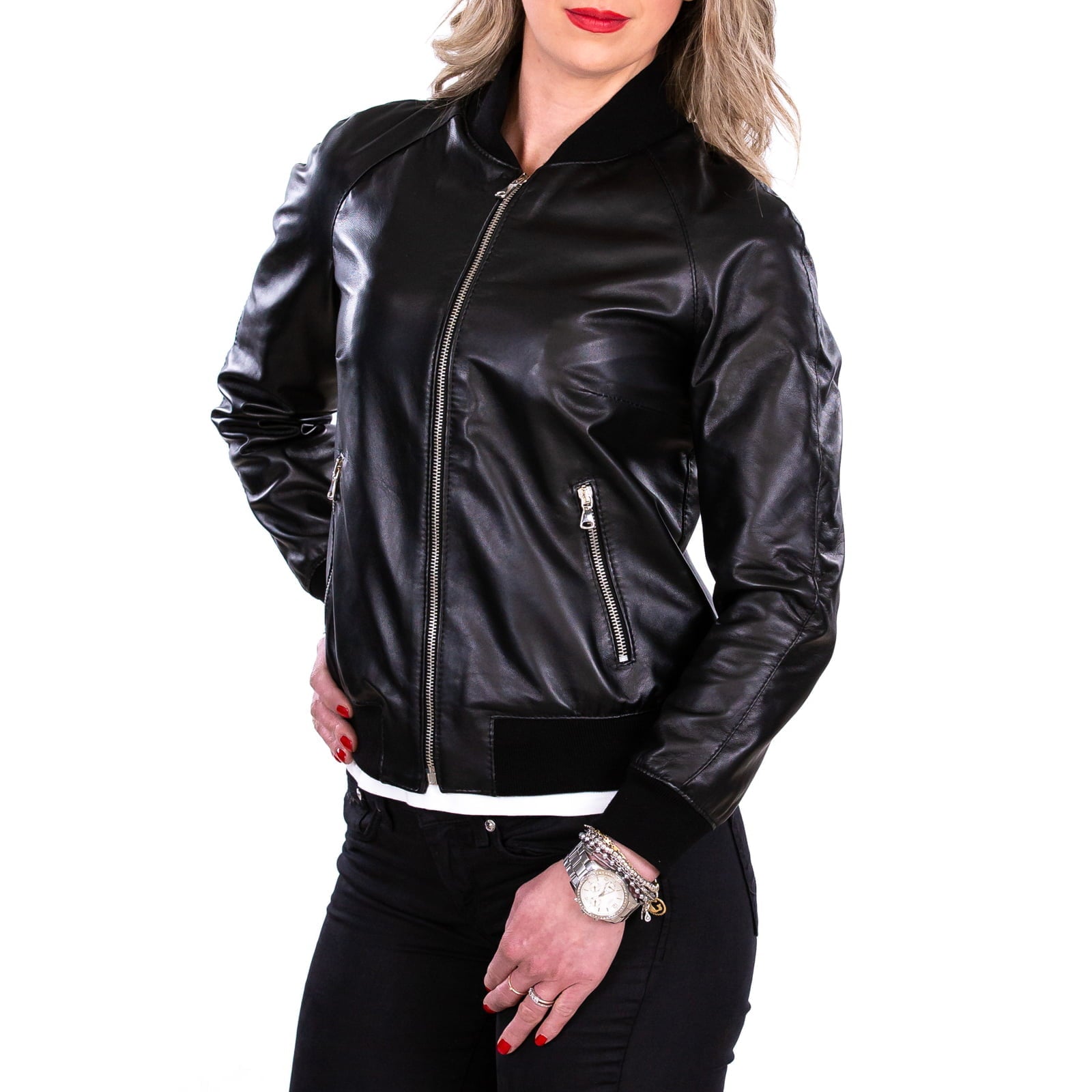 Slim Women's Genuine Leather Jacket Artisan Production Cod.001 Rindway