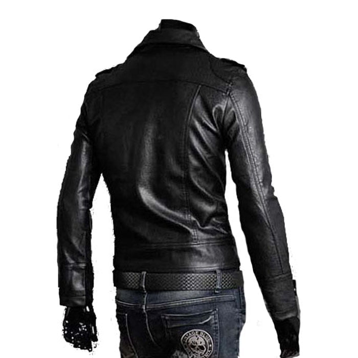 Slim Men's PU Leather Jacket Artisan Production Cod.239-Rindway Outlet