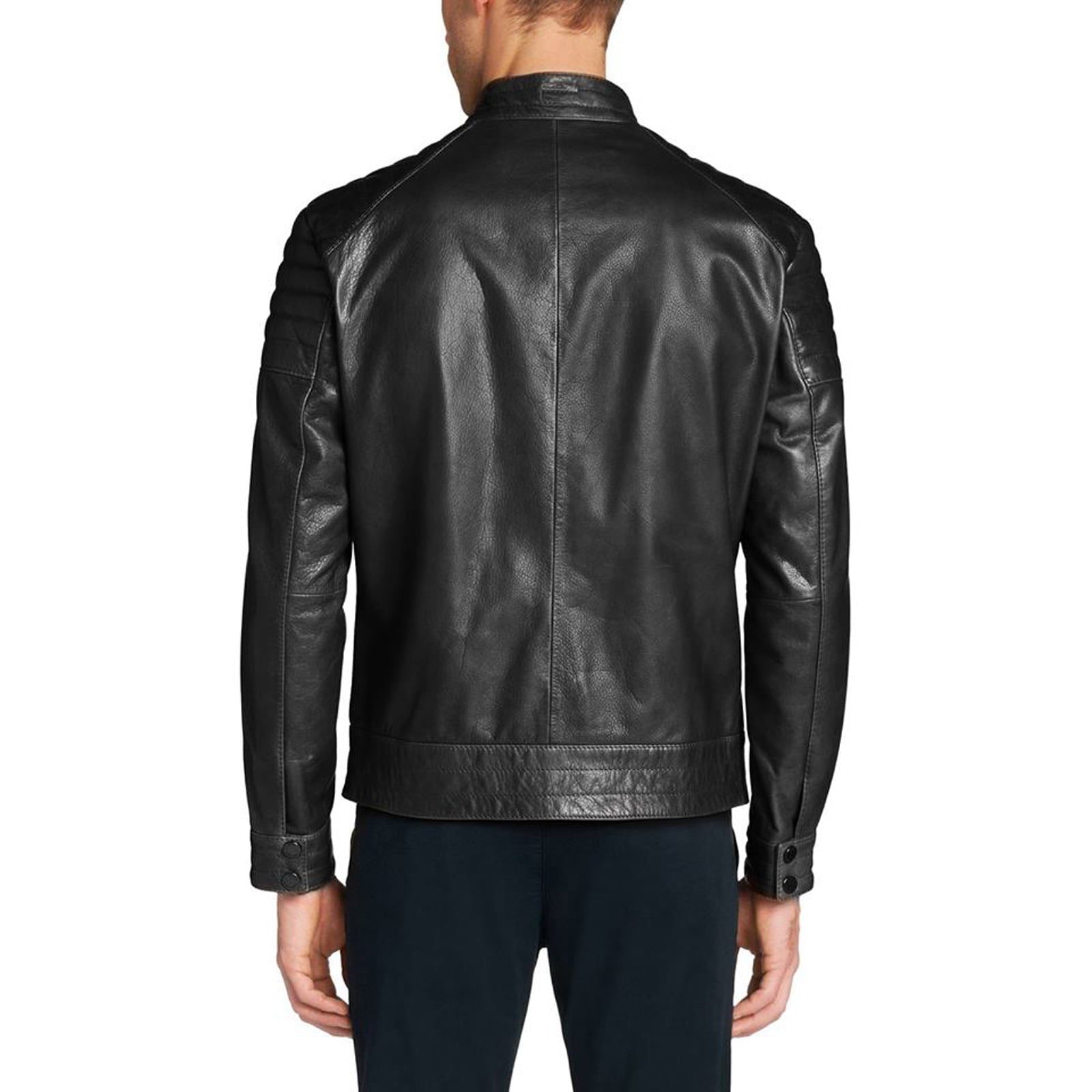 Slim Men's Genuine Leather Jacket Artisan Production Cod.086-Rindway Outlet