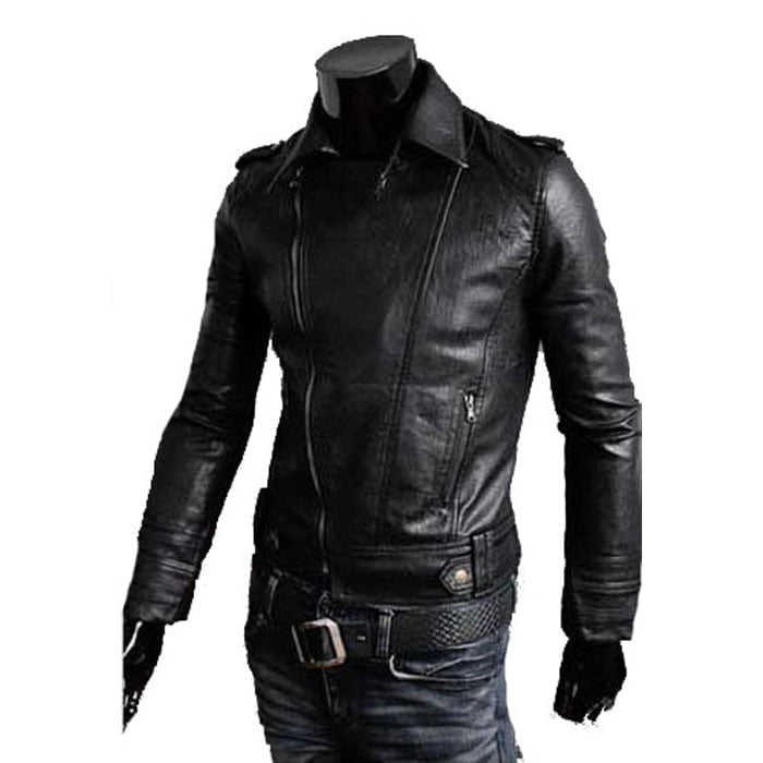 Slim Men's PU Leather Jacket Artisan Production Cod.239-Rindway Outlet