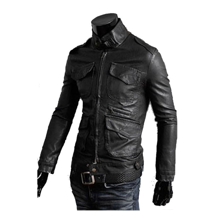 Slim Men's Genuine Leather Jacket Artisan Production Cod.240-Rindway Outlet