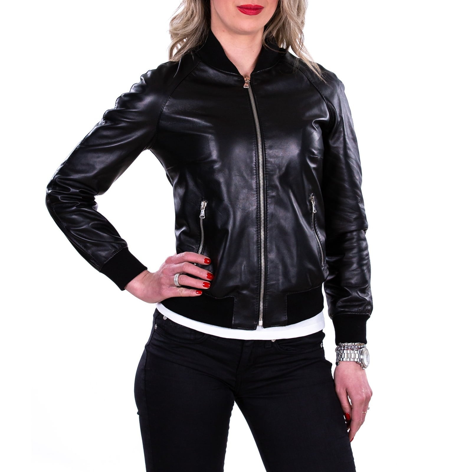 Slim Women's Genuine Leather Jacket Artisan Production Cod.001 Rindway