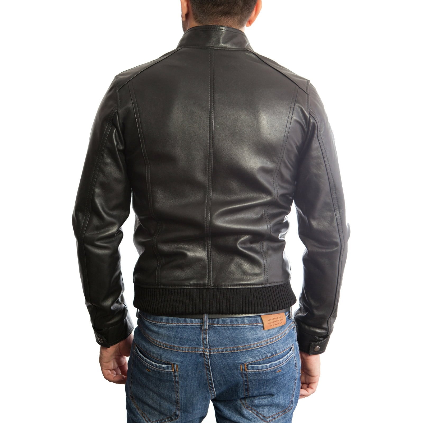 Slim Men's Genuine Leather Jacket Artisan Production Cod.094-Rindway Outlet