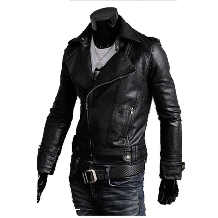 Slim Men's PU Leather Jacket Artisan Production Cod.239-Rindway Outlet