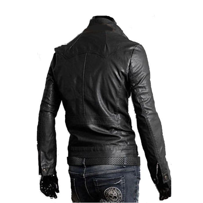 Slim Men's Genuine Leather Jacket Artisan Production Cod.240-Rindway Outlet