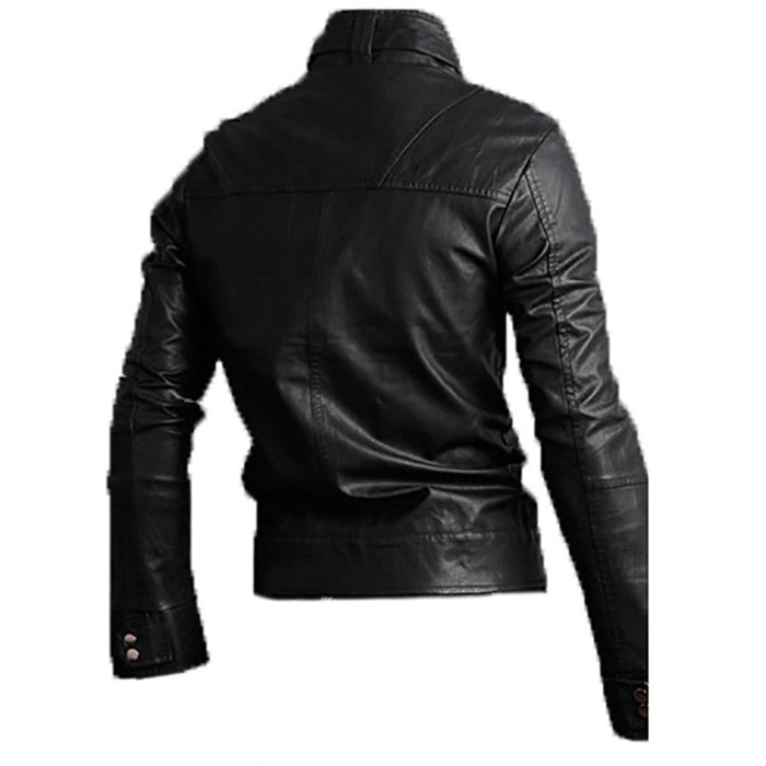 Slim Men's PU Leather Jacket Artisan Production Cod.243-Rindway Outlet