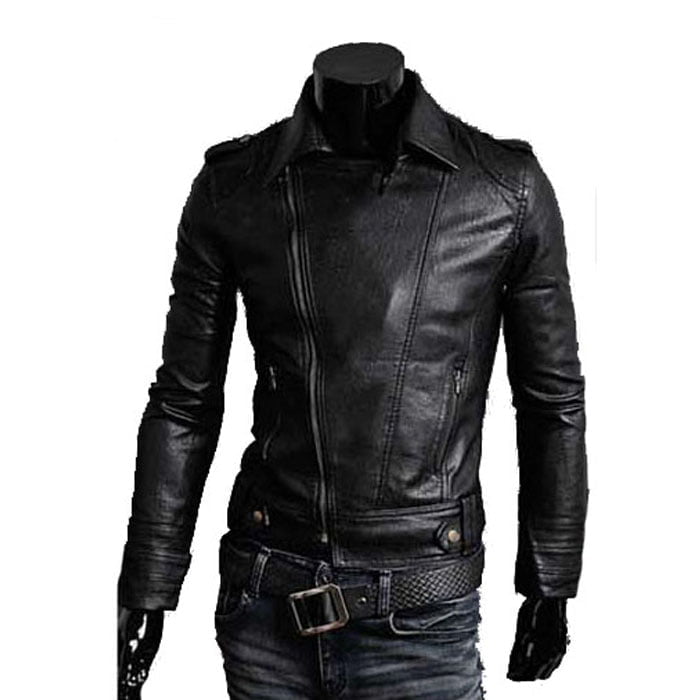 Slim Men's PU Leather Jacket Artisan Production Cod.239-Rindway Outlet