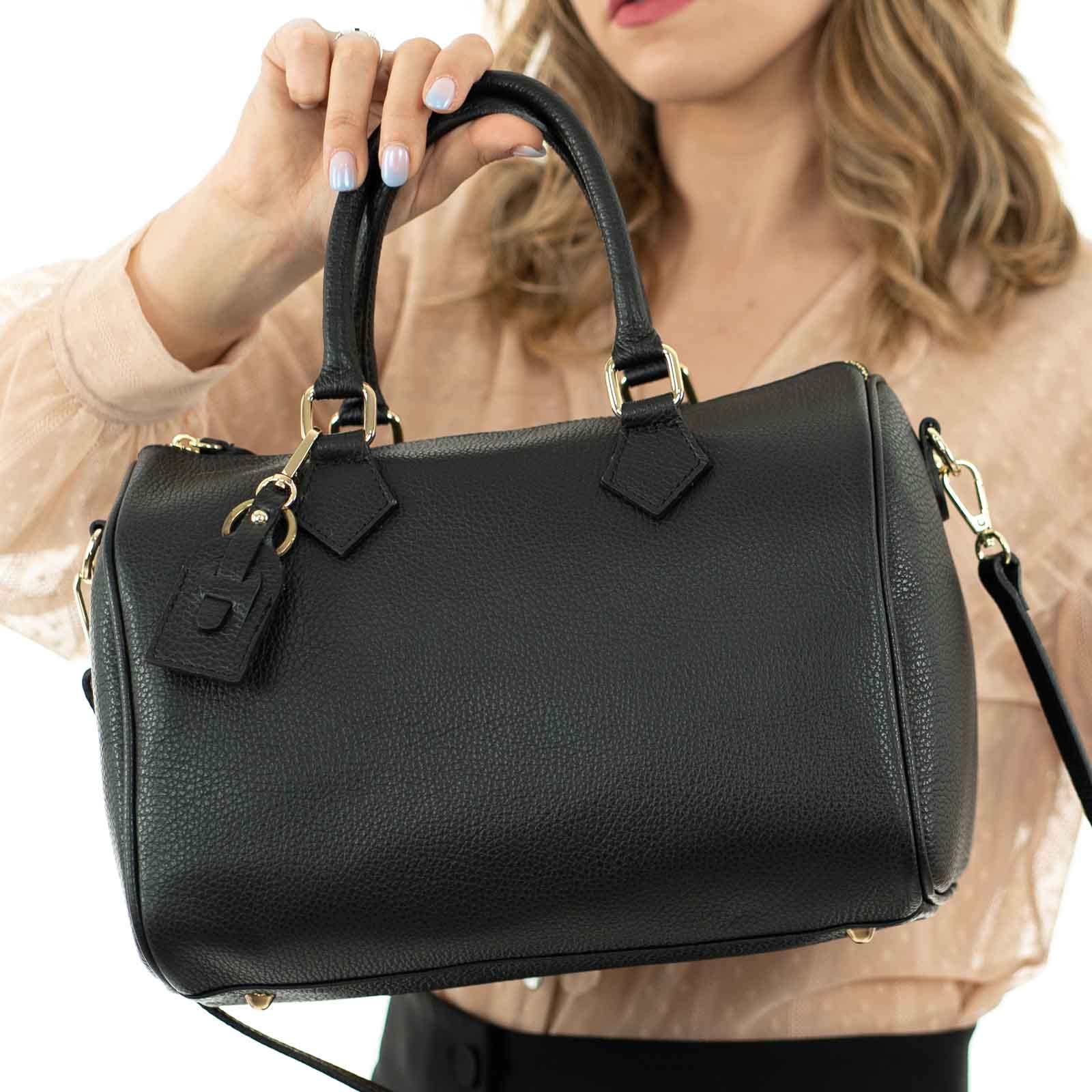 Borsa Bauletto Donna Kris Anna – Pelle Sintetica Vintage – Marrone Scuro – 39x15x25 Cm – A Mano, Spalla O Tracolla