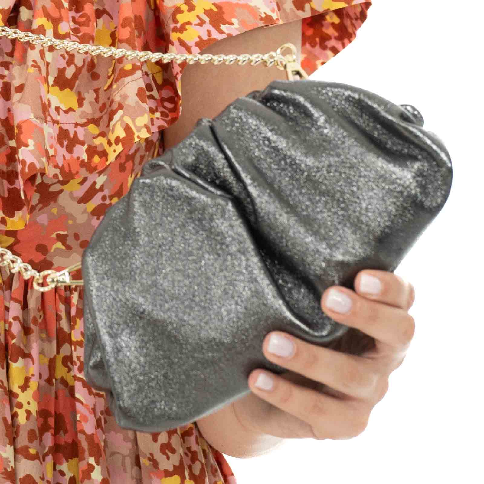 Borsa Clutch A Mano Con Tracolla In Vera Pelle Donna Rindway