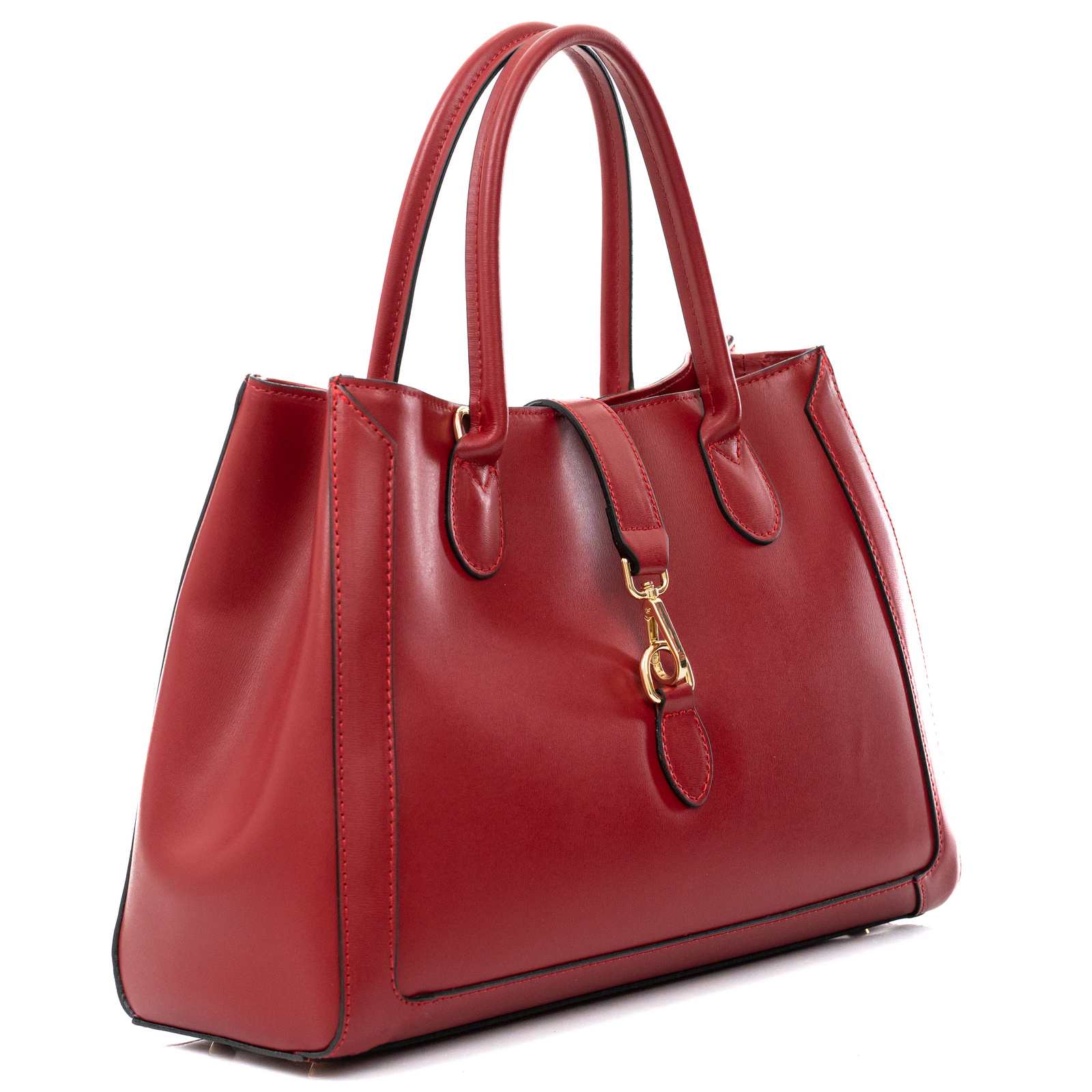 Large handbag in genuine calf leather for women with hook closure by Rindway