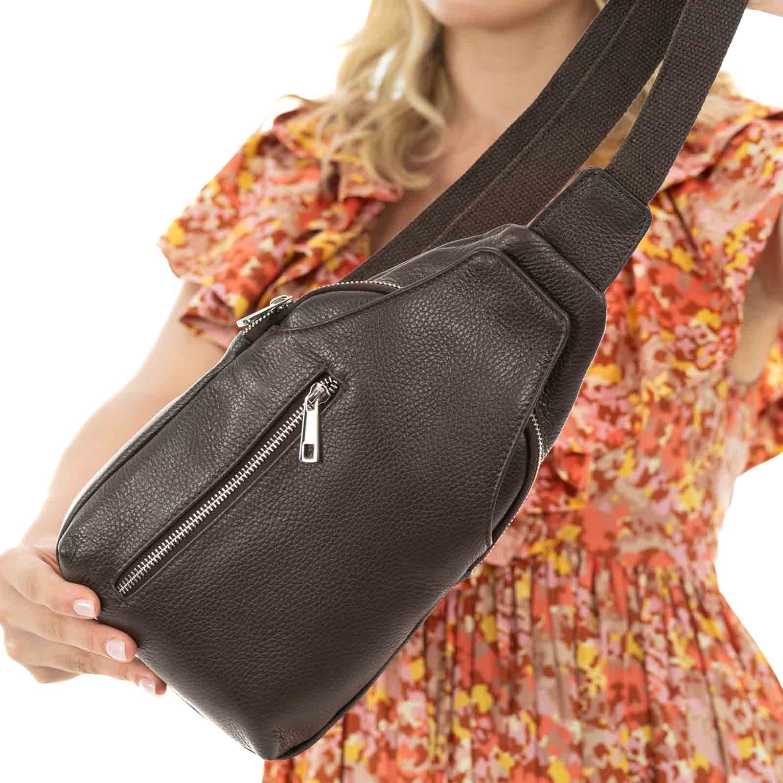 Borsa Marsupio Verticale In Vera Pelle Donna Uomo Rindway