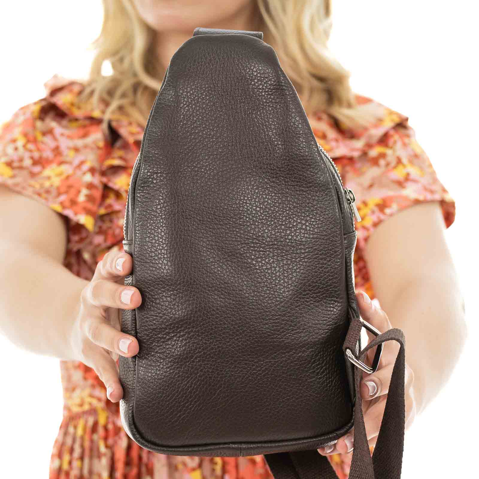 Vertical Belt Bag In Genuine Leather Women's Men's Rindway