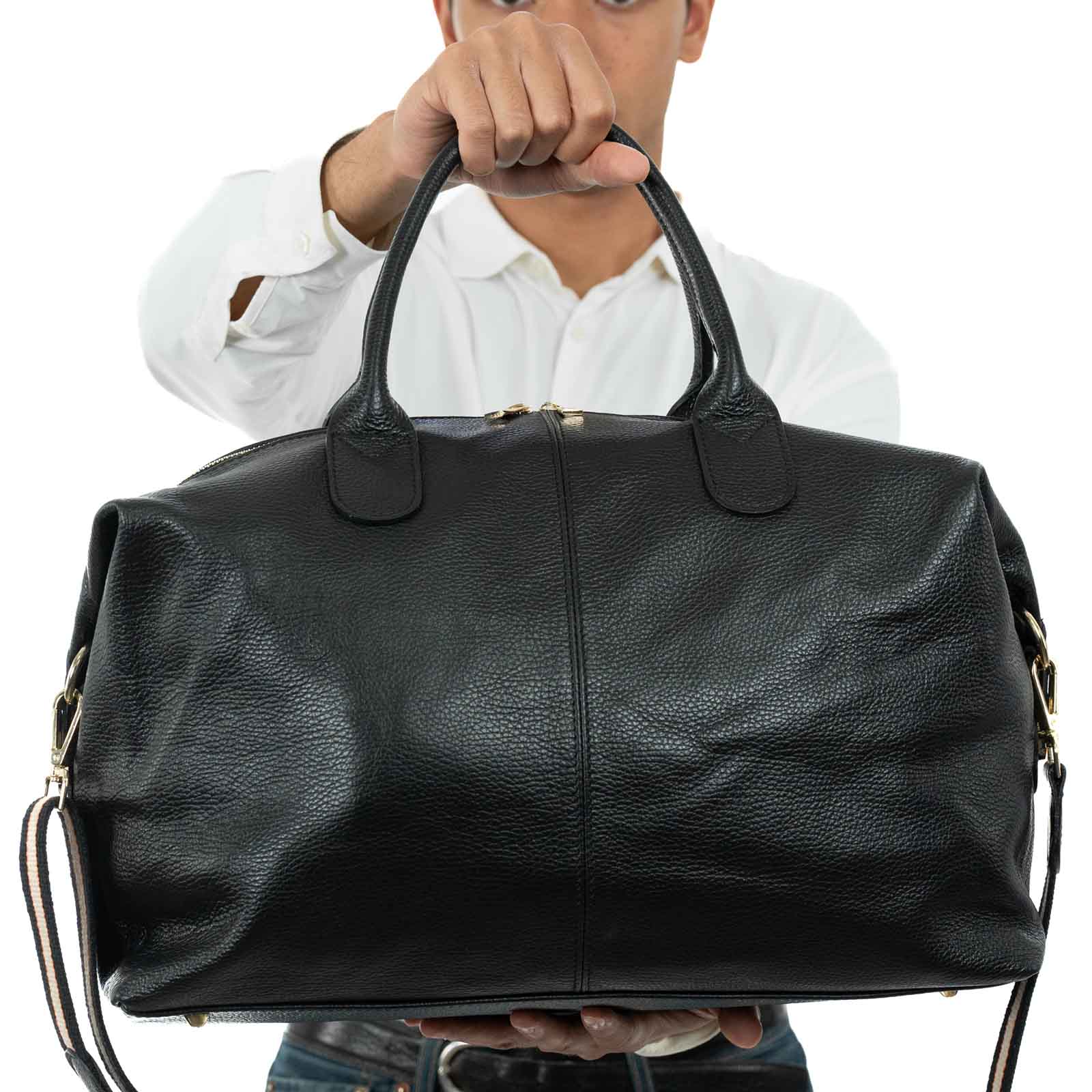 Duffel bag handbag in genuine leather for men and women Rindway