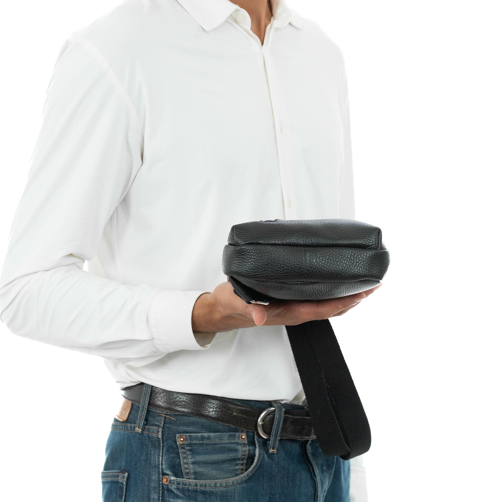 Vertical Belt Bag in Genuine Leather for Men and Women Rindway