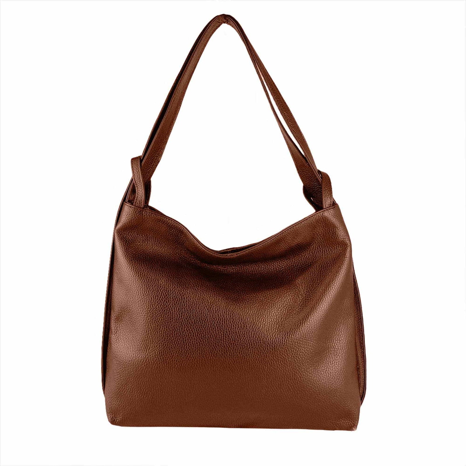 Borsa A Spalla Convertibile In Zaino In Vera Pelle Donna Rindway