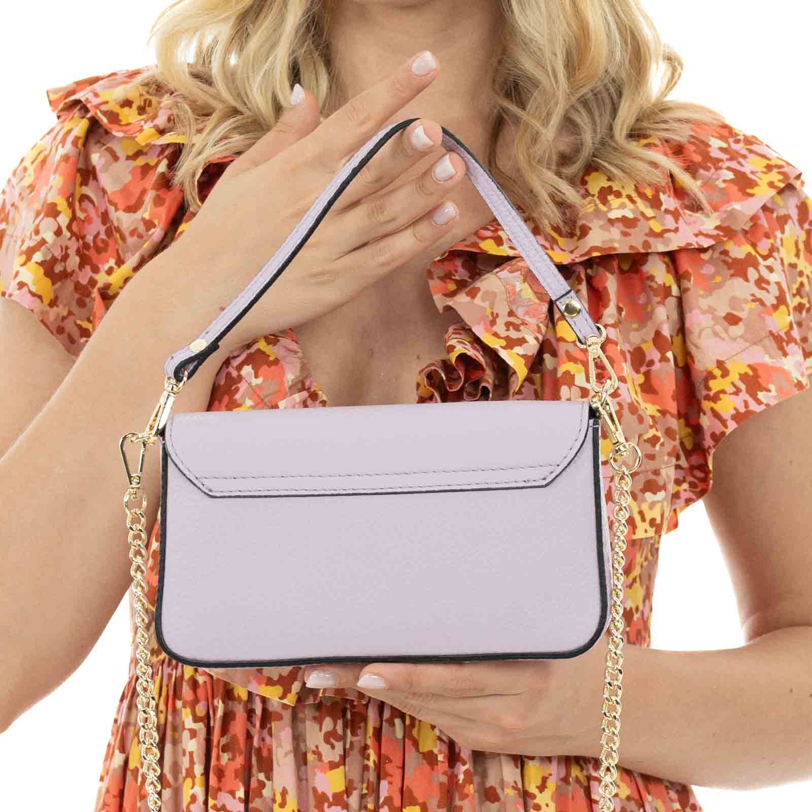 Borsa Clutch A Mano Con Tracolla In Vera Pelle Donna Rindway