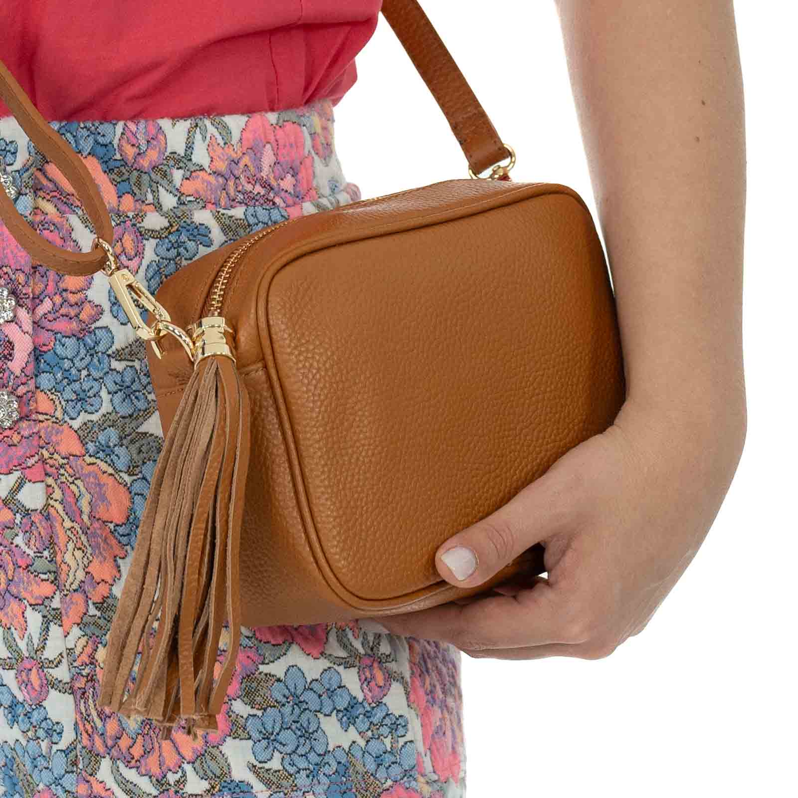 Borsa A Tracolla In Vera Pelle Donna Con Unico Scomparto Rindway